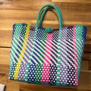 Colorful Woven Tote Bag| NWOT